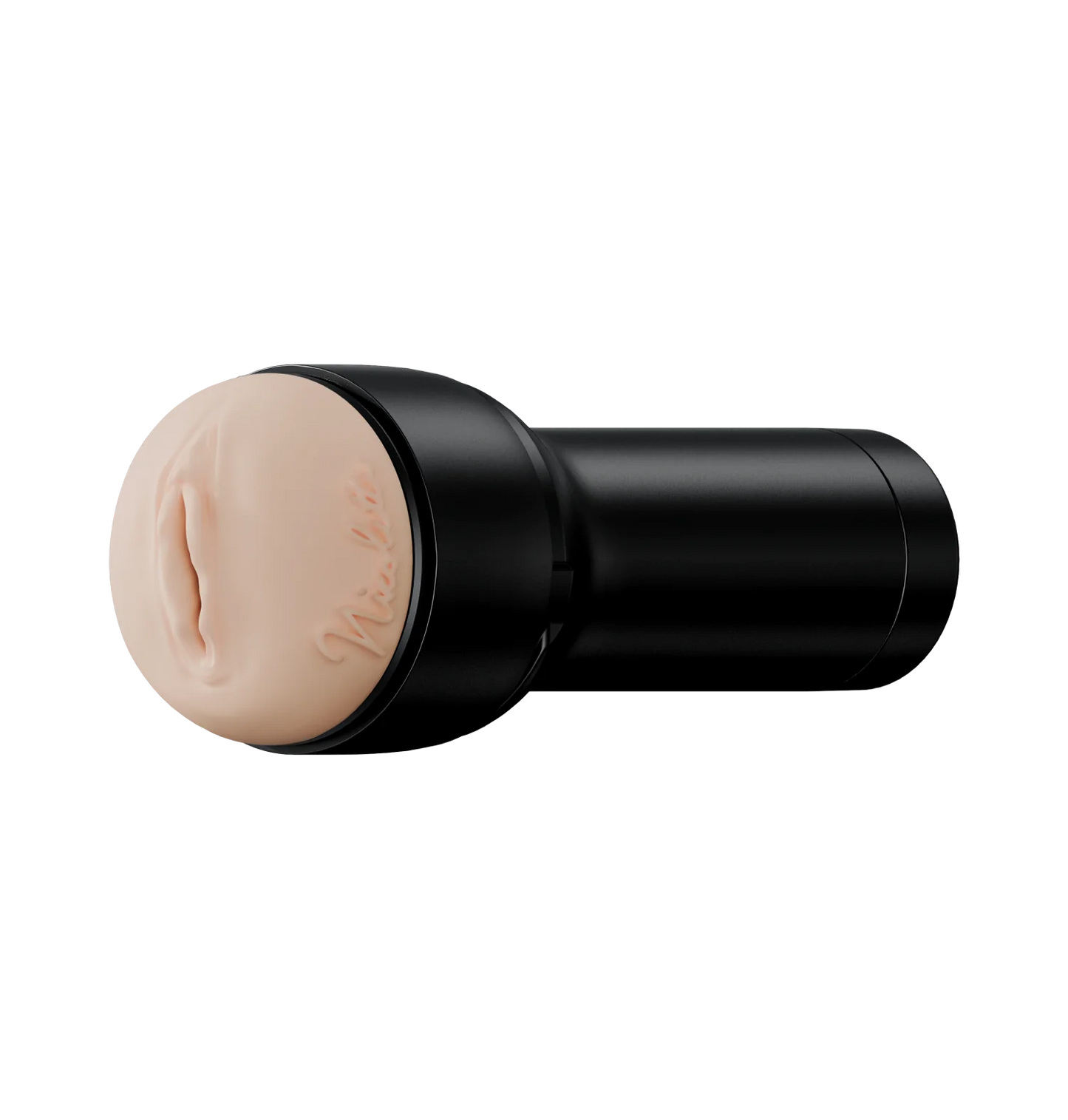 The KIIROO FeelStars FeelNicolette Stroker in front of a plain background. The stroker features Nicholette's signature on the side of the orifice. | Kinkly Shop