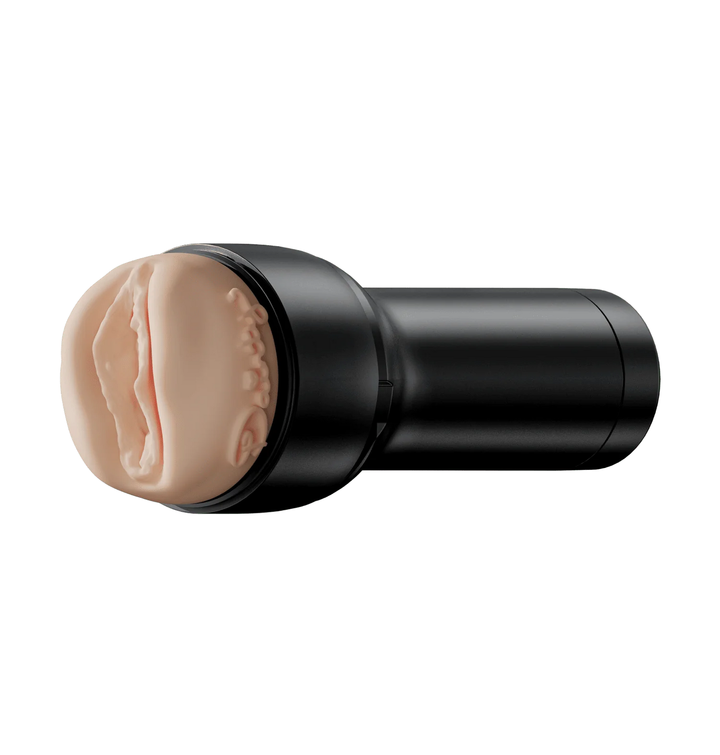 The FeelStars FeelDainty Stroker in front of a plain background. Dainty's signature is imprinted onto the side of the stroker near the orifice. | Kinkly Shop