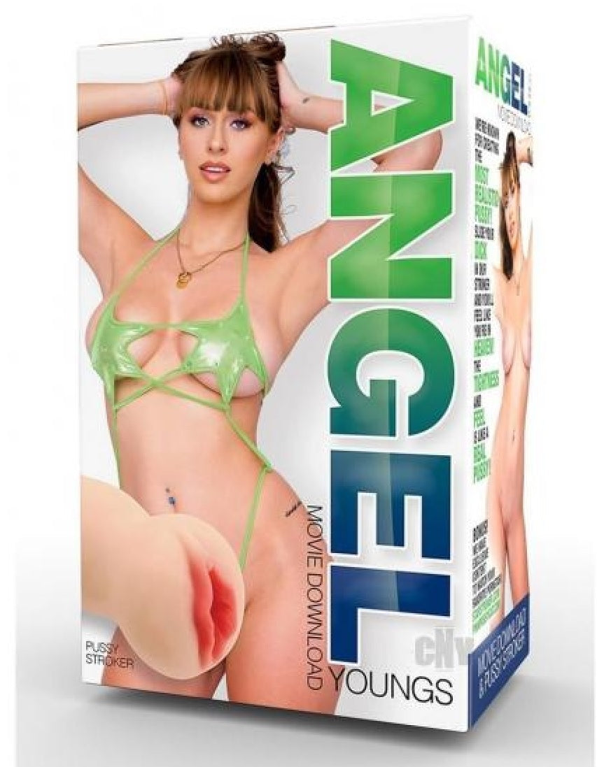 Packaging for the Angel Youngs Pussy stroker | Kinkly Shop