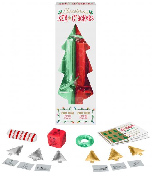 The Christmas Sex! Crackers packaging and everything that's included within the sex crackers. | Kinkly Shop