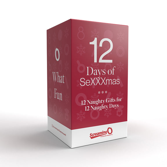 Packaging for the Screaming O 12 Days Of SeXXXmas set. It's a large rectangular box. | Kinkly Shop