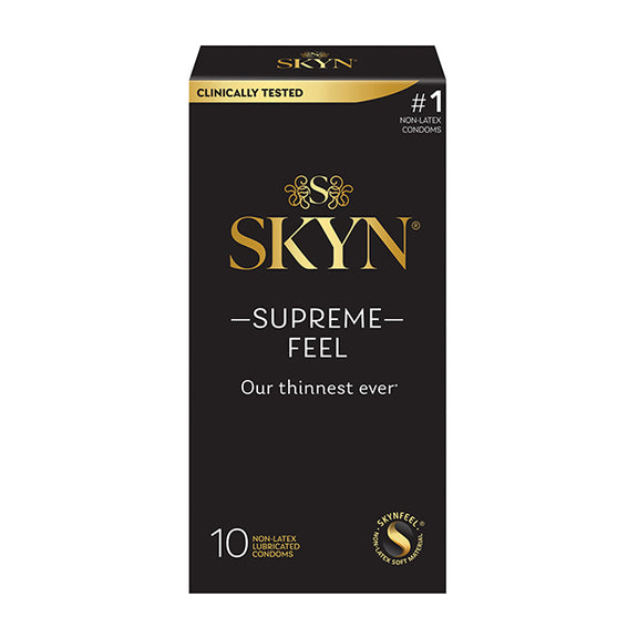 SKYN Non-Latex Supreme Feel Condoms in a 10 count box. | Kinkly Shop