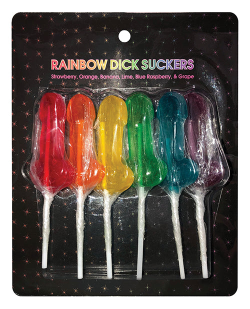 Rainbow Dick Suckers in their packaging | Kinkly Shop