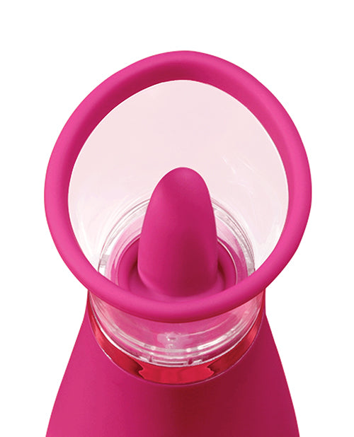 Close-up of the flicking tongue that's contained within the suction cup of the top of the Scioness | Kinkly Shop