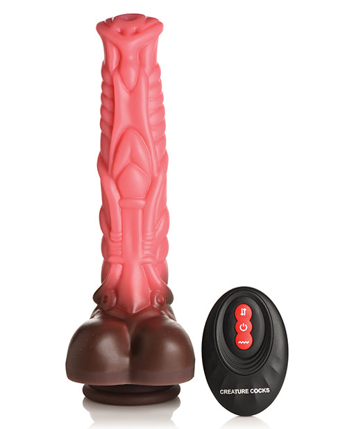 The Creature Cocks Thrusting Centaur with Remote Control shown next to its included remote | Kinkly Shop
