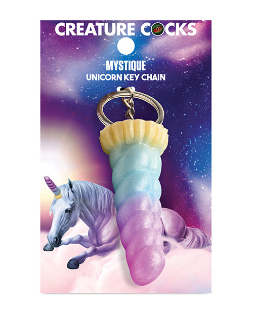 Packaging for the Creature Cocks Mystique Unicorn Key Chain | Kinkly Shop
