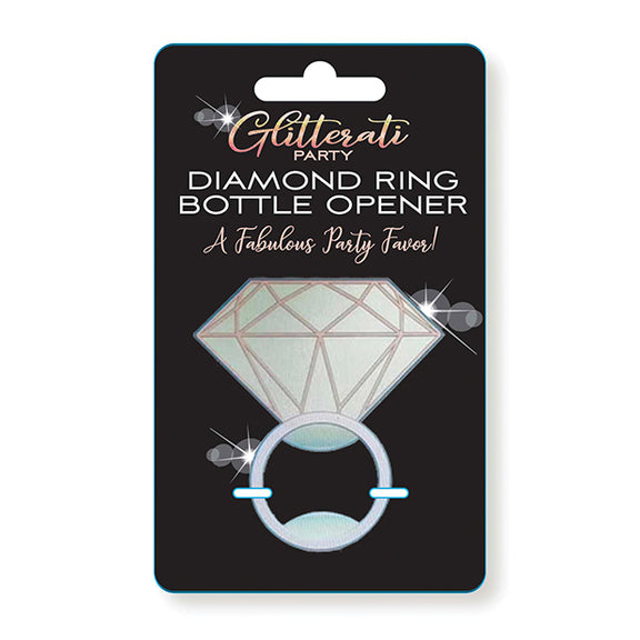 Glitterati Diamond Ring Bottle Opener in its packaging | Kinkly Shop