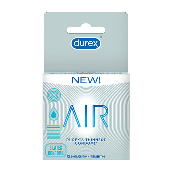 3 pack packaging of the Durex Air Condoms | Kinkly Shop