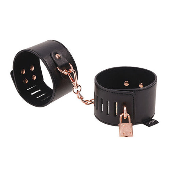 Sportsheets Brat Locking Cuffs in front of a plain white background | Kinkly Shop