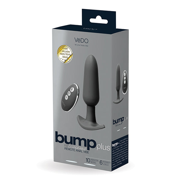 Packaging for the VeDO Bump Plus with Remote Control also shows its included remote control | Kinkly Shop