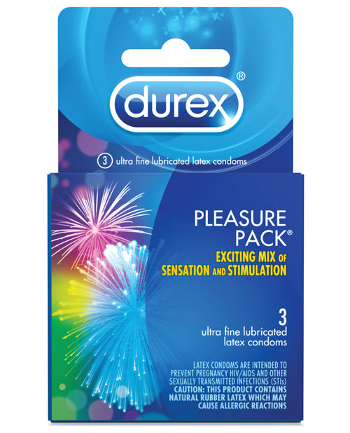 Durex Pleasure Pack 3 Assorted Condoms for Variety Kinkly Shop Durex Pleasure Pack 3 Assorted Condoms for Variety Kinkly Shop