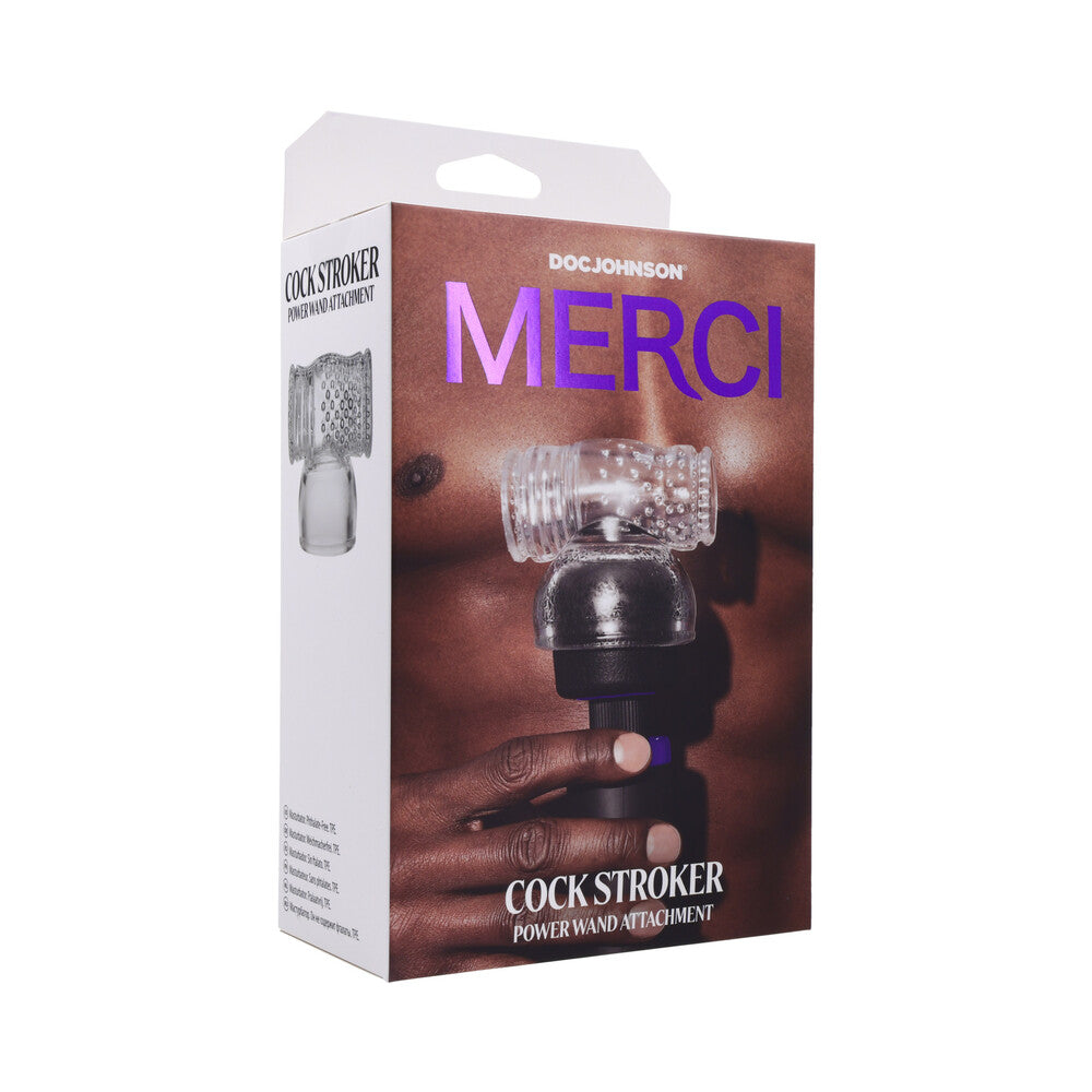 Packaging for the Merci Cock Stroker Wand Attachment | Kinkly