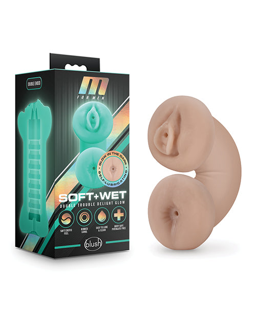 M For Men Double Trouble Glow Stroker Self-Lubricating & Dual-Ended Kinkly Shop M For Men Double Trouble Glow Stroker Self-Lubricating & Dual-Ended Kinkly Shop