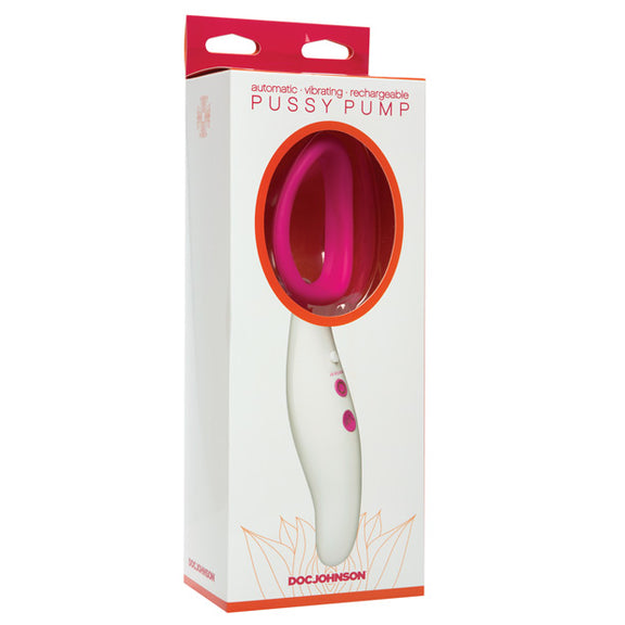 The packaging for the Doc Johnson Automatic Pussy Pump | Kinkly