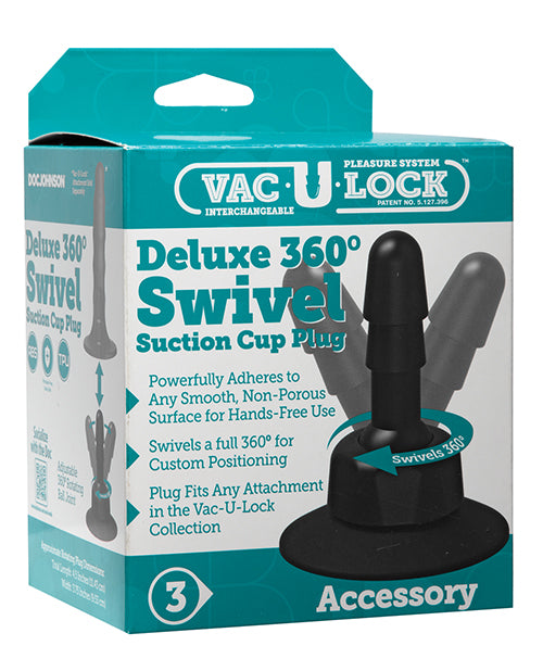 Packaging of the Vac-U-Lock Deluxe 360 Swivel Suction Cup Plug | Kinkly