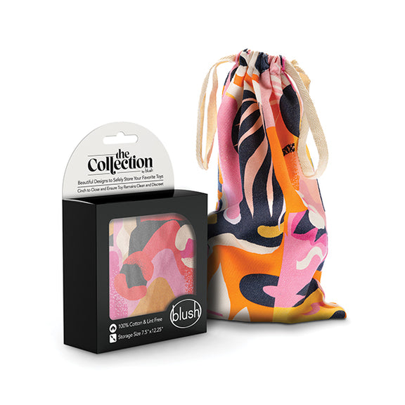 Packaging for the Burst Toy Bag shown next to the bag itself. | Kinkly Shop