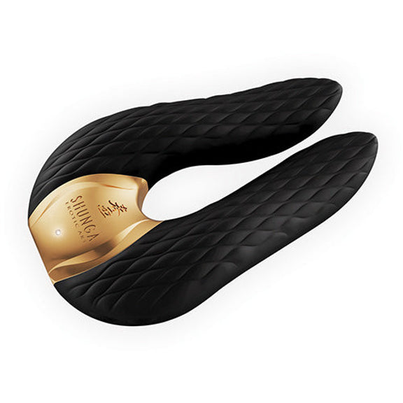 Shunga Aiko shown sideways, showcasing how both of the tips would surround the clitoris | Kinkly Shop