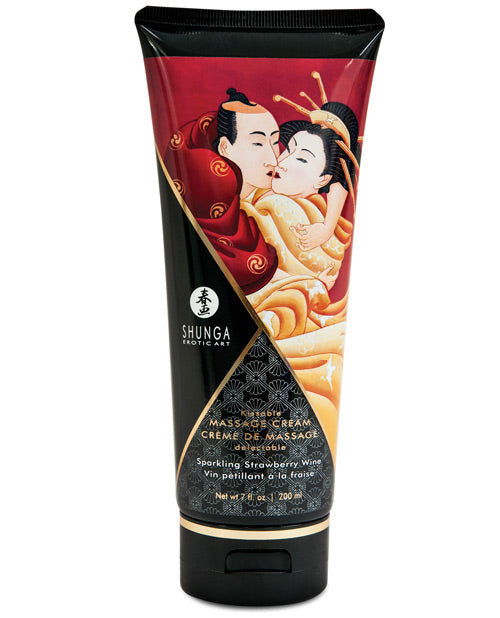 The Shunga Kissable Massage Cream in Sparkling Strawberry Wine | Kinkly Shop