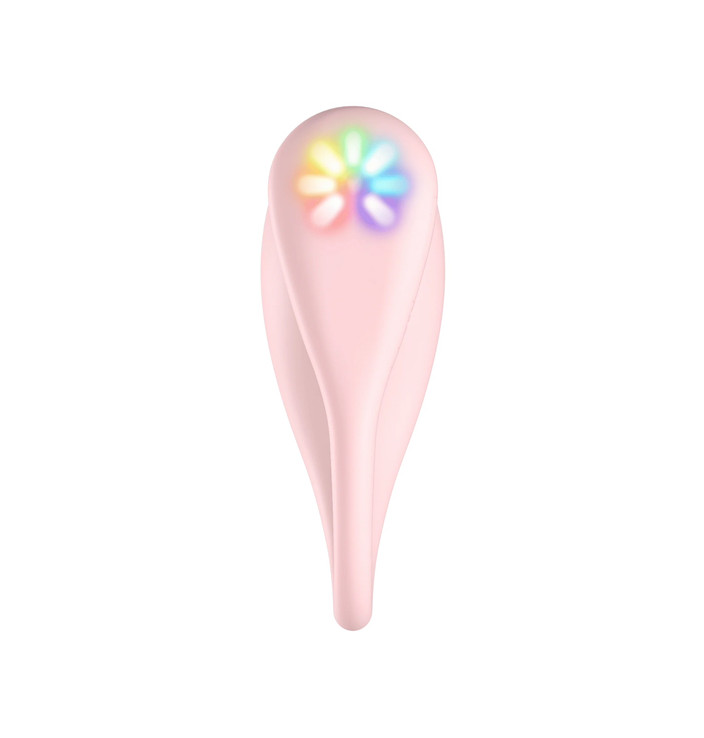 Top down view of the KIIROO Spot showcasing how much thinner the toy's tail is compared to the width of the insertable portion of the vibe. | Kinkly Shop