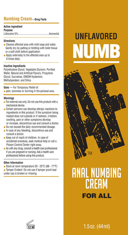 Numb Af Desensitizing Anal Cream