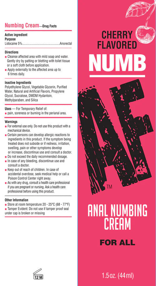 Numb Af Desensitizing Anal Cream