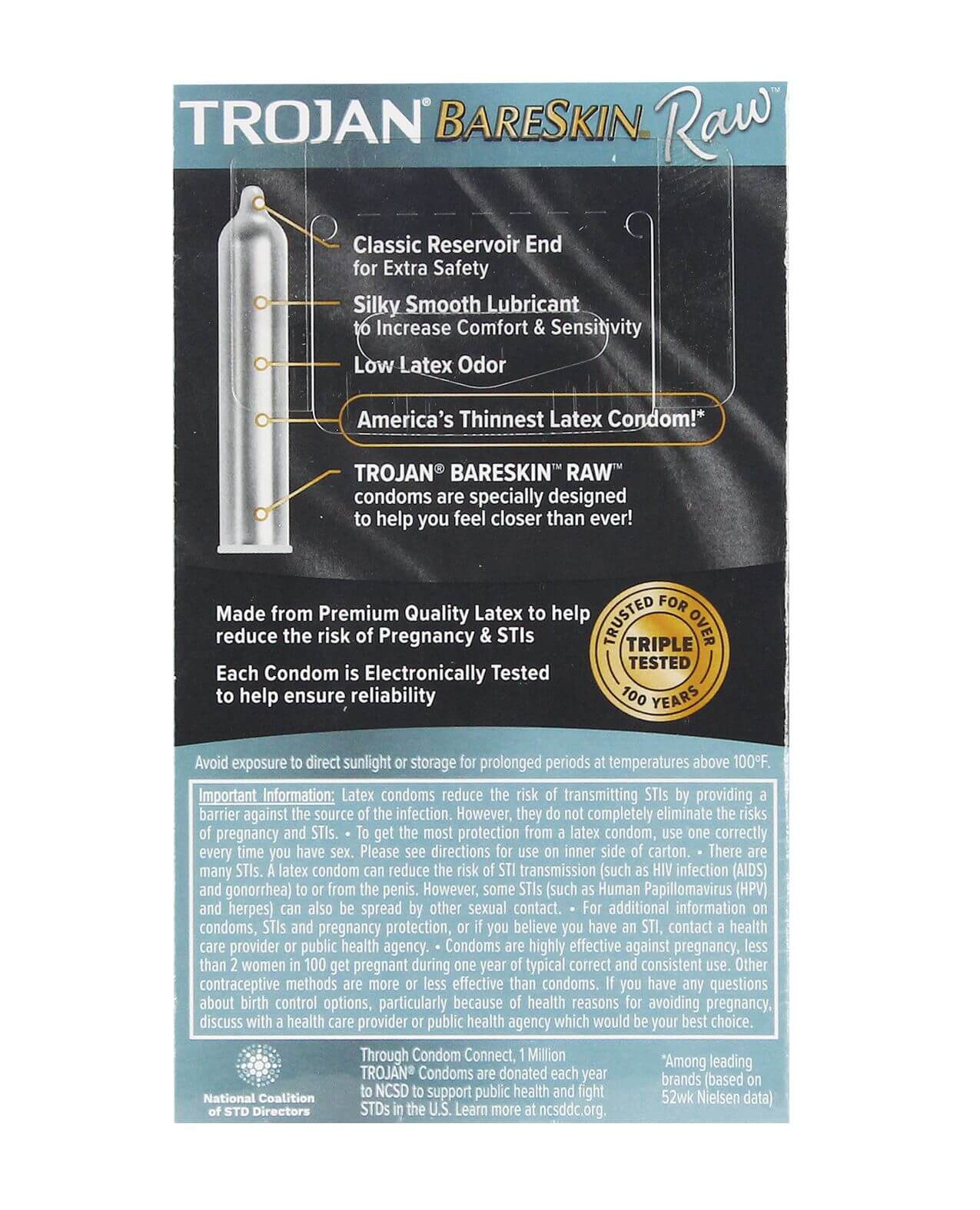 Condones Trojan Bareskin RAW - Paquete de 10
