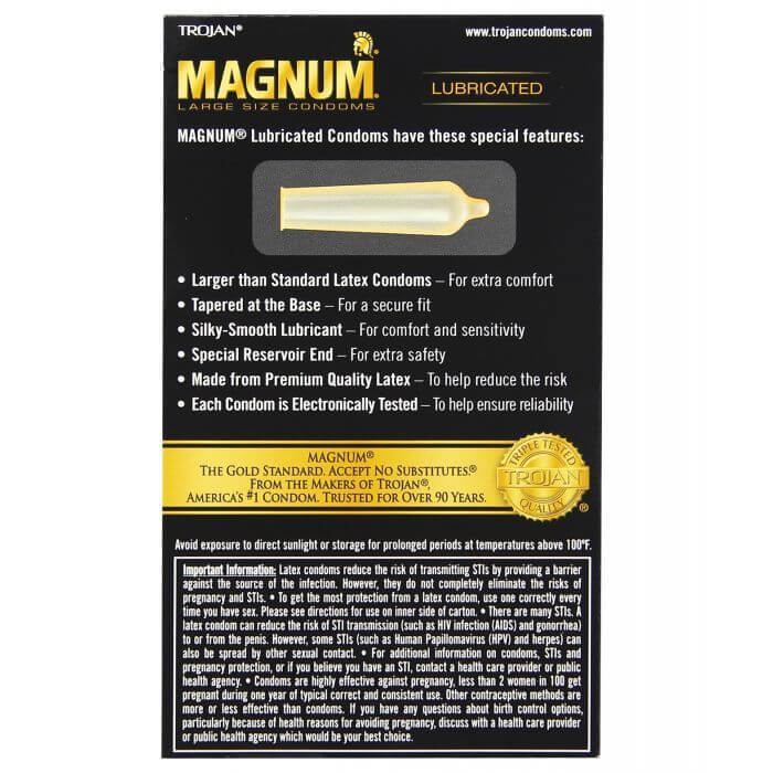 Condones Trojan Magnum - Paquete de 12