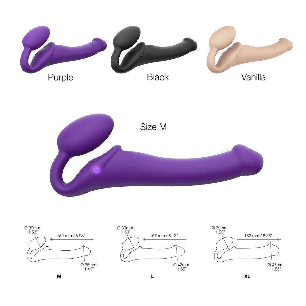 Strap-On-Me Gode-ceinture vibrant pliable sans bretelles