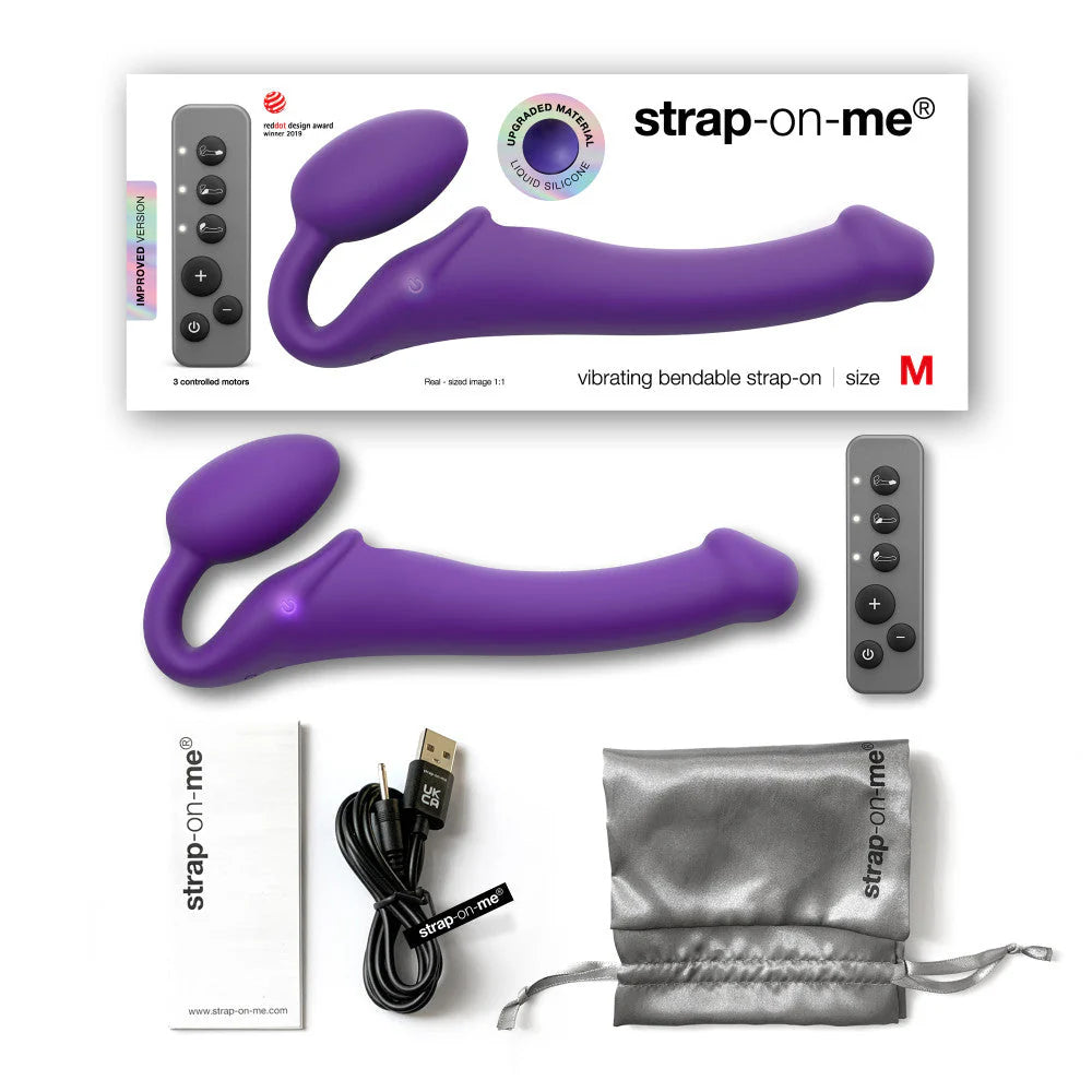 Strap-On-Me Gode-ceinture vibrant pliable sans bretelles