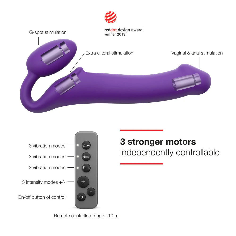 Strap-On-Me Gode-ceinture vibrant pliable sans bretelles
