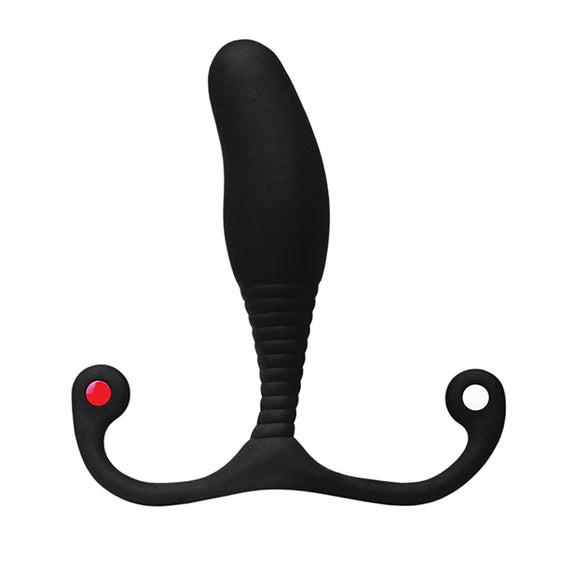 The Aneros MGX Syn Trident in Black against a plain white background | Kinkly