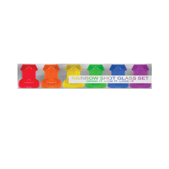 Packaging of the Rainbow Shot Glass Set | Kinkly