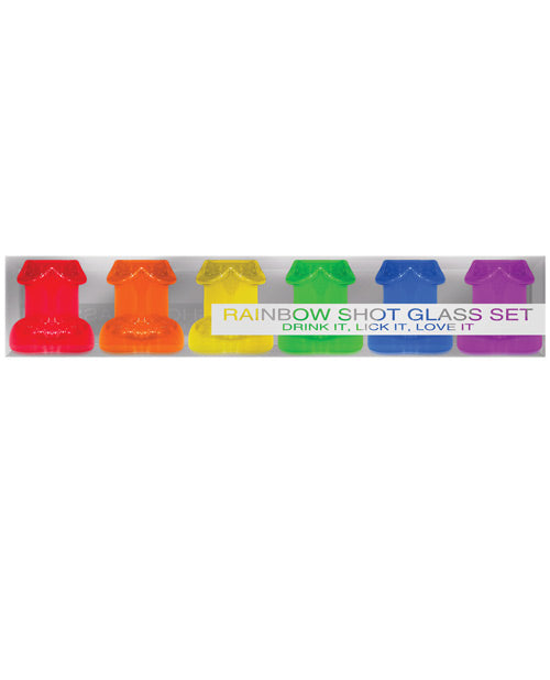 Packaging of the Rainbow Shot Glass Set | Kinkly