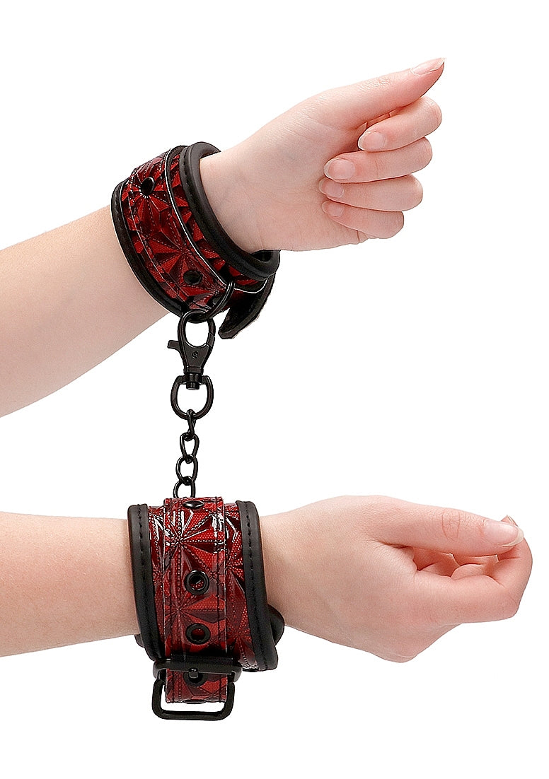 Ouch! luxury hand cuffs burgundy