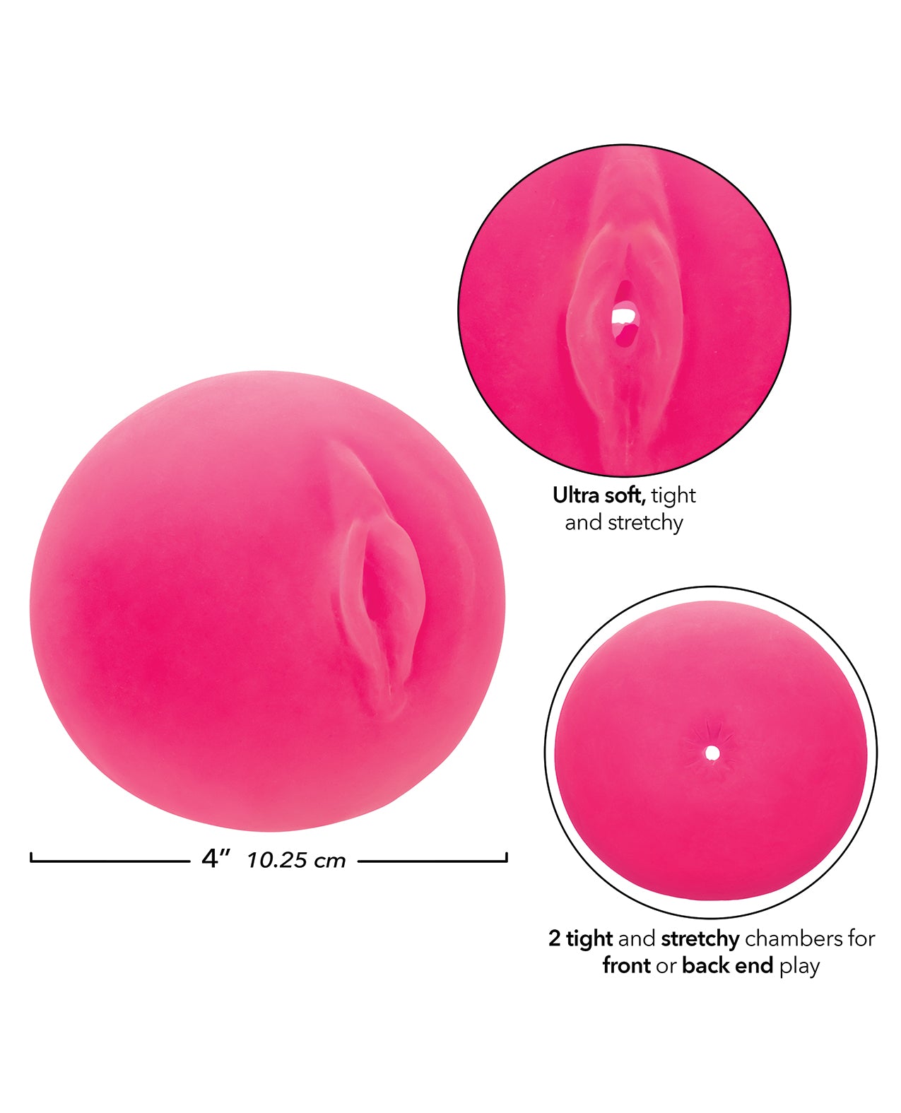 Pop Sock! Pussy & Ass Ball Masturbator - Pink