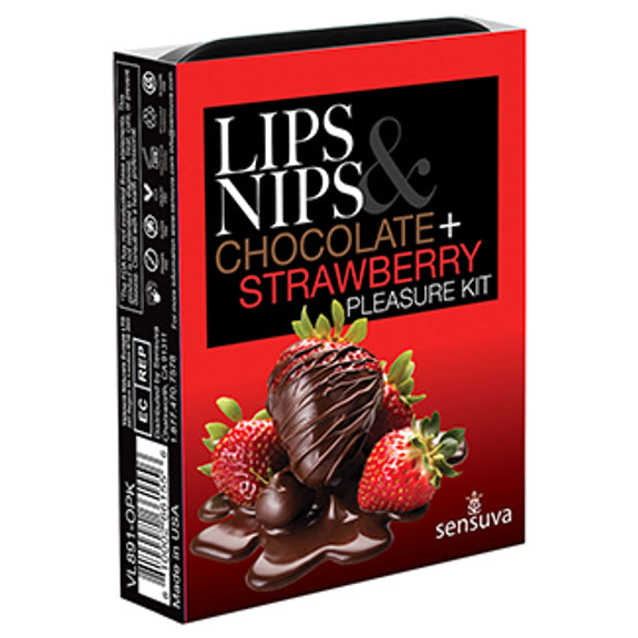 Sensuva Lips and Nips Pleasure Kit Chocolate Strawberry