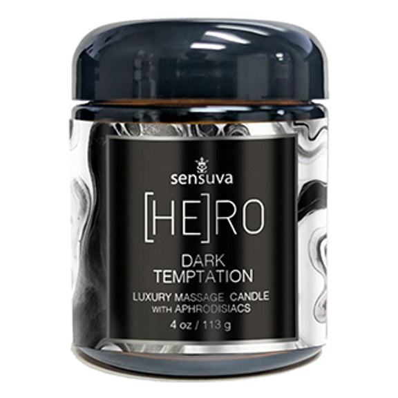 Sensuva Hero Dark Temptation Luxury Massage Candle 4 oz.