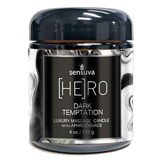 Sensuva Hero Dark Temptation Luxury Massage Candle 4 oz.