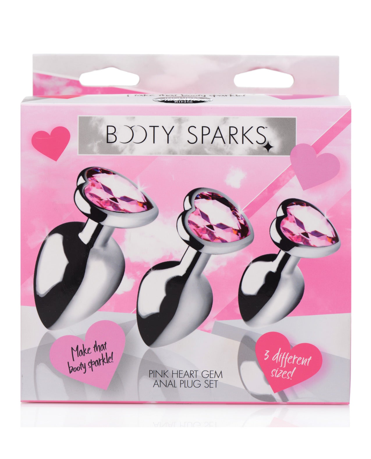 Booty Sparks Pink Heart Gem Anal Plug Set Kinkly Shop Booty Sparks Pink Heart Gem Anal Plug Set Kinkly Shop