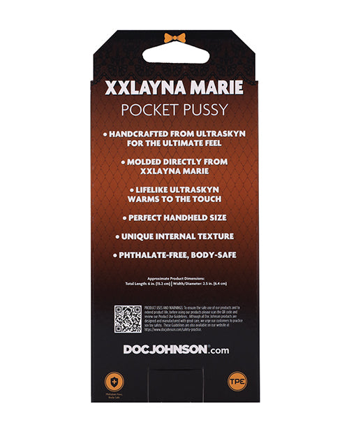 Backside of the packaging for the Signature Strokers - Xxlayna Marie | Kinkly Shop