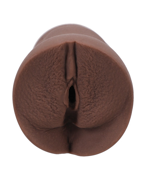 Close-up of the orifice and entrance of the Signature Strokers Jenna Foxx stroker. The stroker is molded after the porn star's vulva. | Kinkly Shop