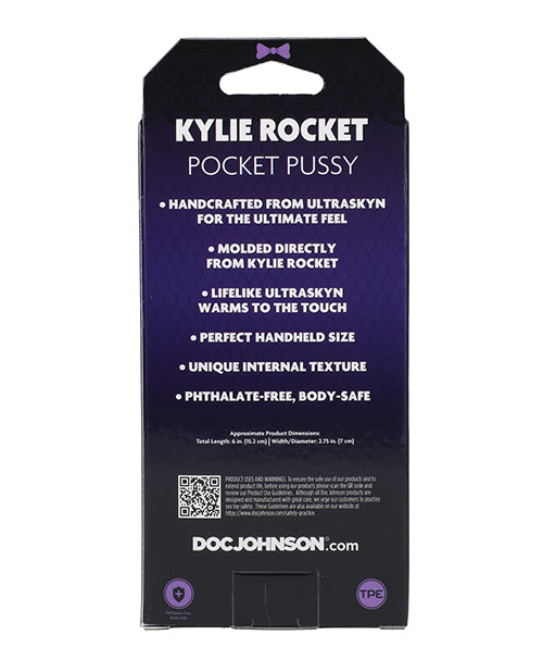 Backside of the packaging of the Signature Strokers Kylie Rocket stroker | Kinkly Shop