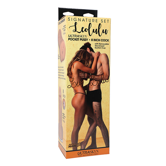 Conjunto exclusivo Leolulu Leo Pocket Pussy y pene Lulu de 8 pulgadas con ventosa