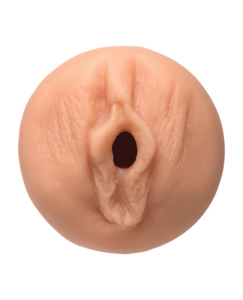 Close-up of the Main Squeeze - Dani Daniels stroker. The vulva looks very realistic. | Kinkly Shop