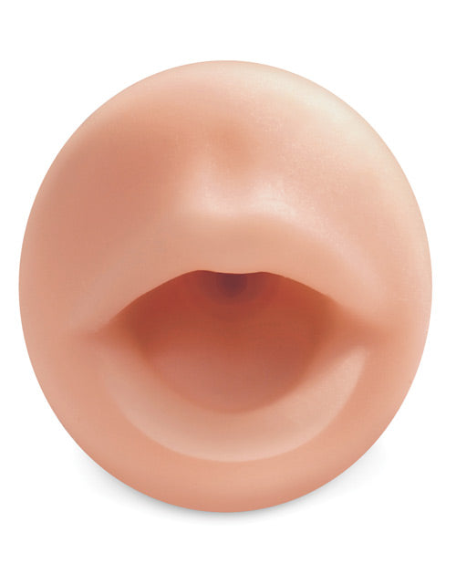 Close-up on the mouth orifice detailing of the PDX Extreme Cocksucker | Kinkly Shop