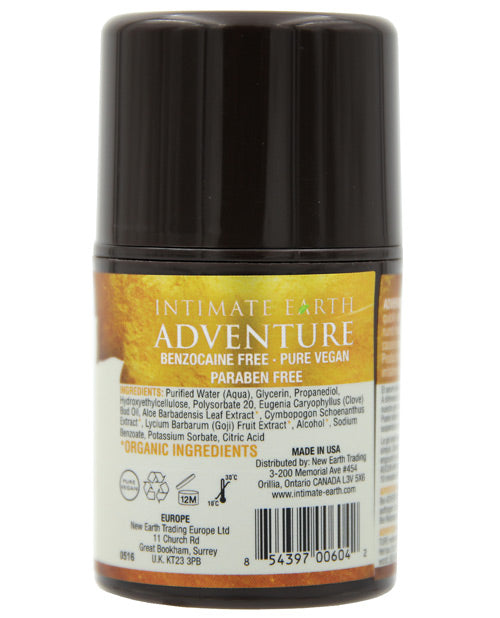Backside of the Intimate Earth Adventure Anal Spray packaging | Kinkly Shop