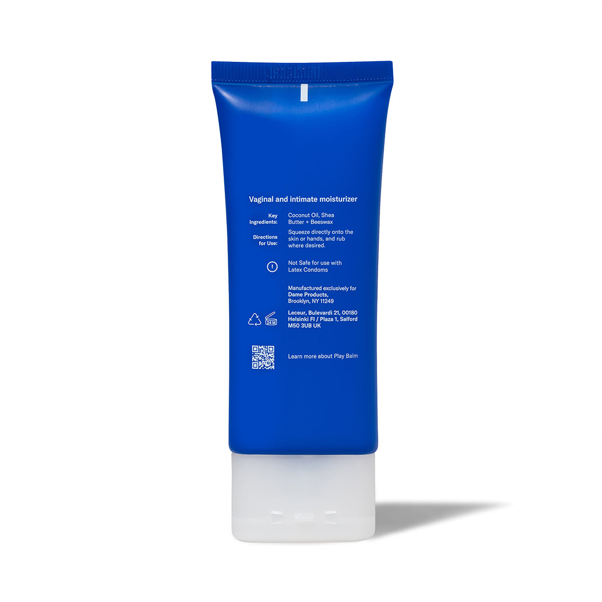 The backside of the Dame Vaginal Balm Moisturizer bottle | Kinkly Shop