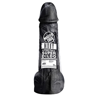 The shrink-wrap packaging for the Moby 2 Foot Tall Super Dildo | Kinkly Shop