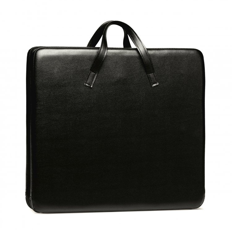 The Strict Bondage Board folded up. It has two handles for easier carrying. It looks like an oddly-sized suitcase that's very tall. | Kinkly Shop