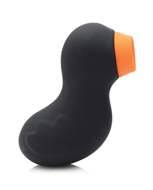 Side profile of the Inmi Shegasm Sucky Ducky. The little sex toy has a faux "wing" on the side to add to the duck appearance. | Kinkly Shop